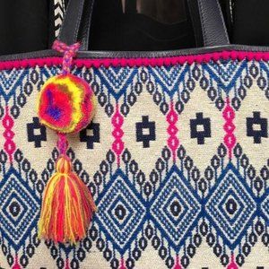 Costume Baldor Tie Dye Pom Pom Tassel Mexican Hand